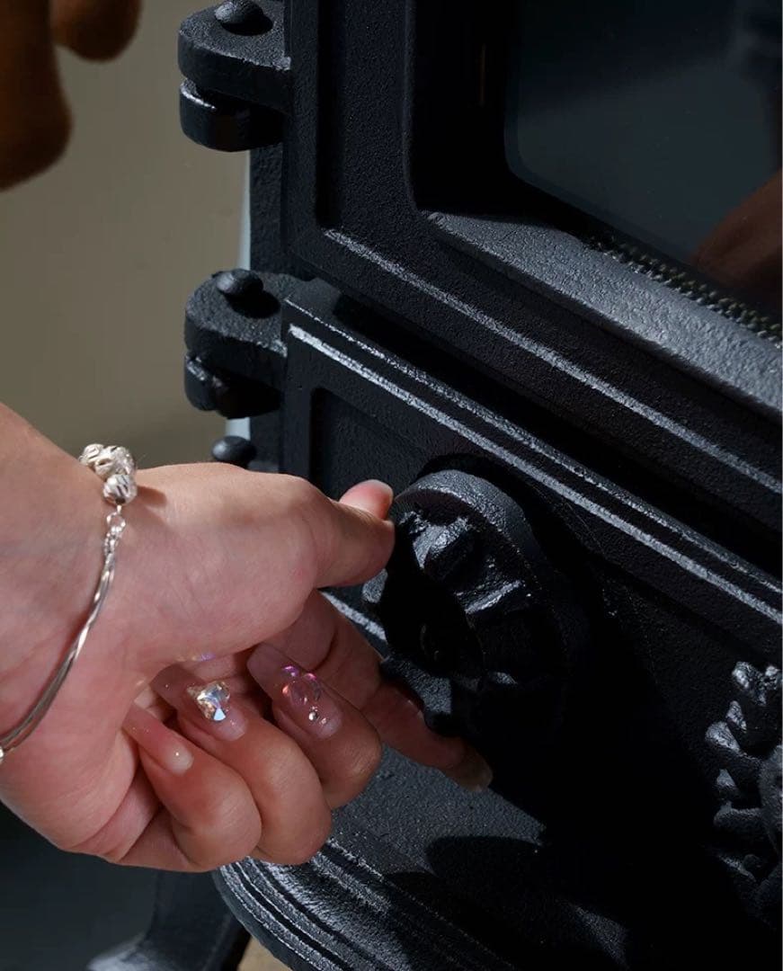 薪ストーブ 鋳鉄 暖炉 ガラス窓 調理OK レトロ ヴィンテージ キャンプ 暖房