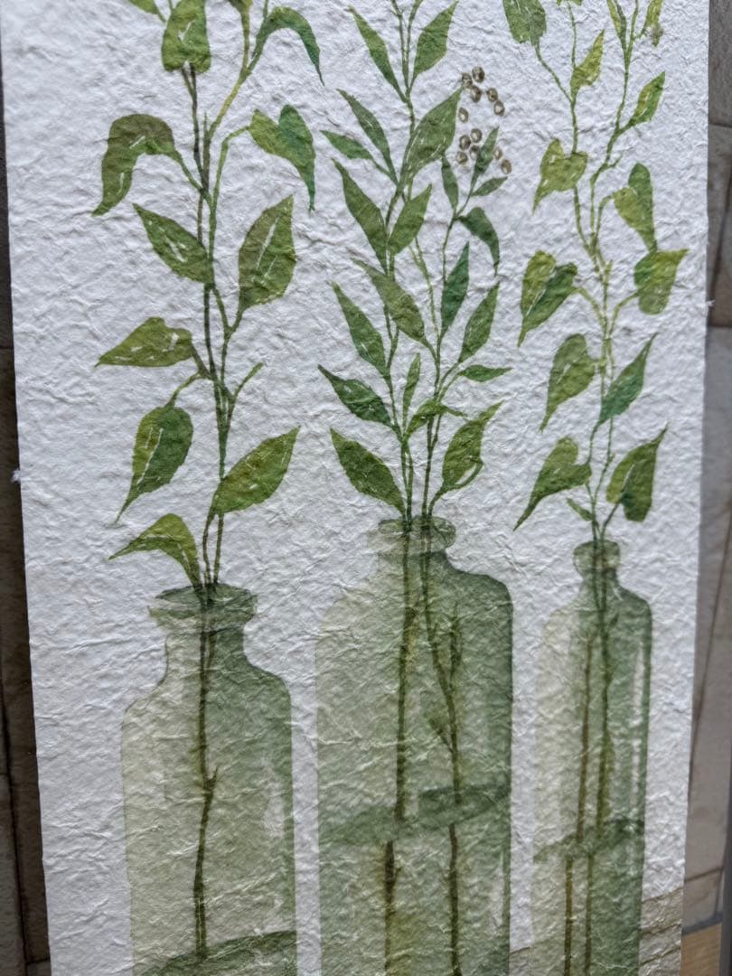 絵画　壁掛け　アート　和紙ナチュラル　ボタニカル　フレーム ガラス入り