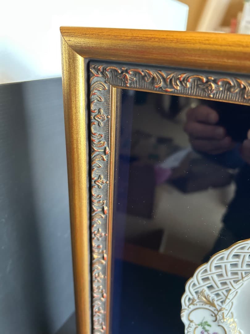 マイセンの透かし模様 額装絵皿 マイセンの透かし模様 額装絵皿 マイセンの