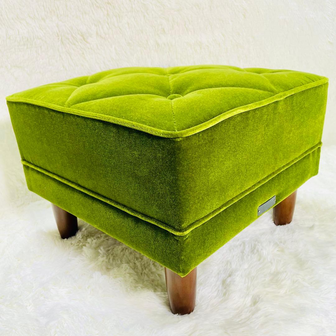 超美品　カリモク60 オットマン　モケットグリーン　ロビーチェア　Kチェア