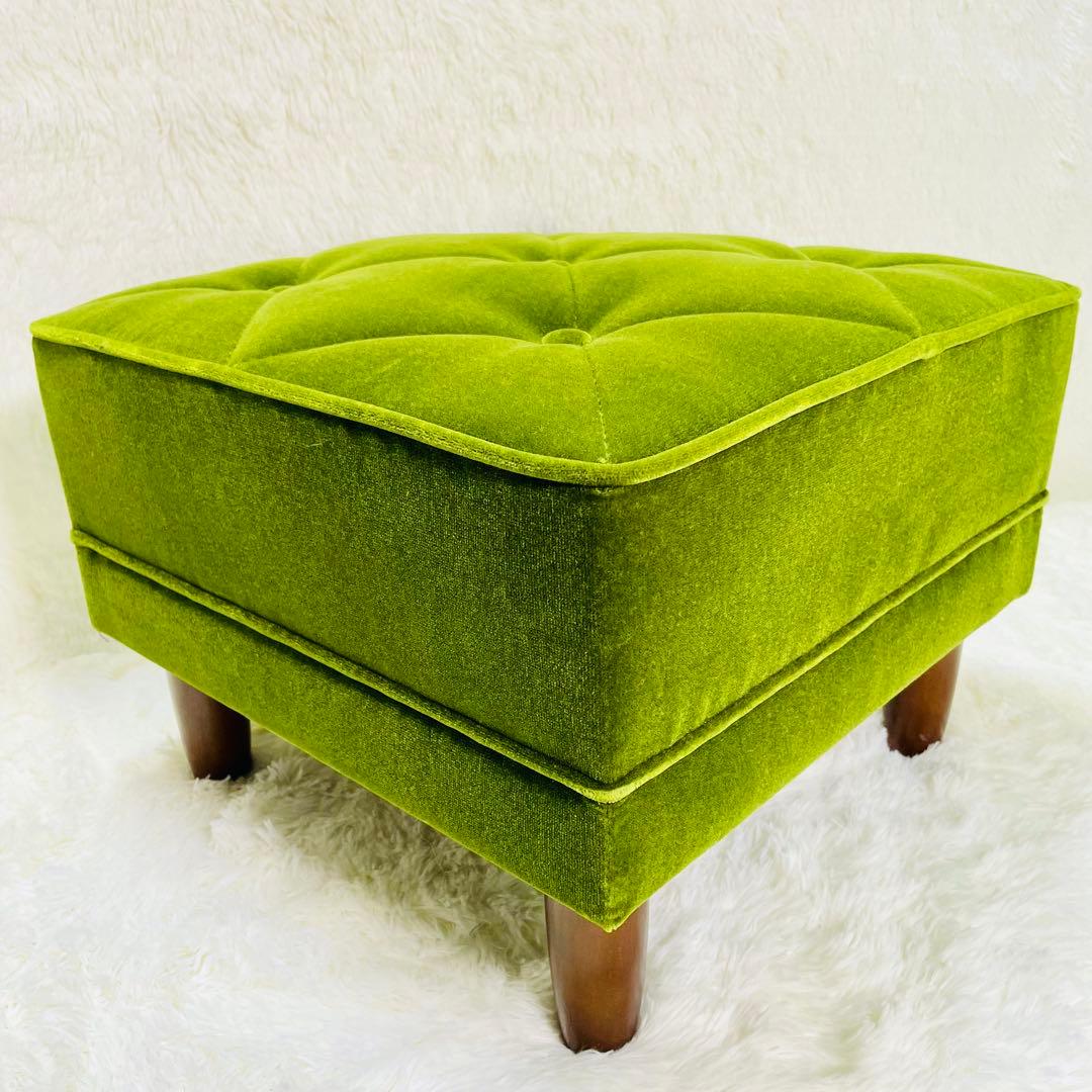 超美品　カリモク60 オットマン　モケットグリーン　ロビーチェア　Kチェア