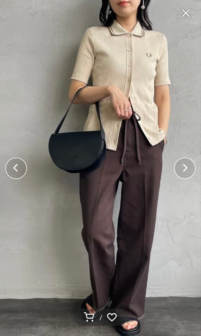 [FRED PERRY/フレッドペリー] ツインティップライン リブポロシャツ