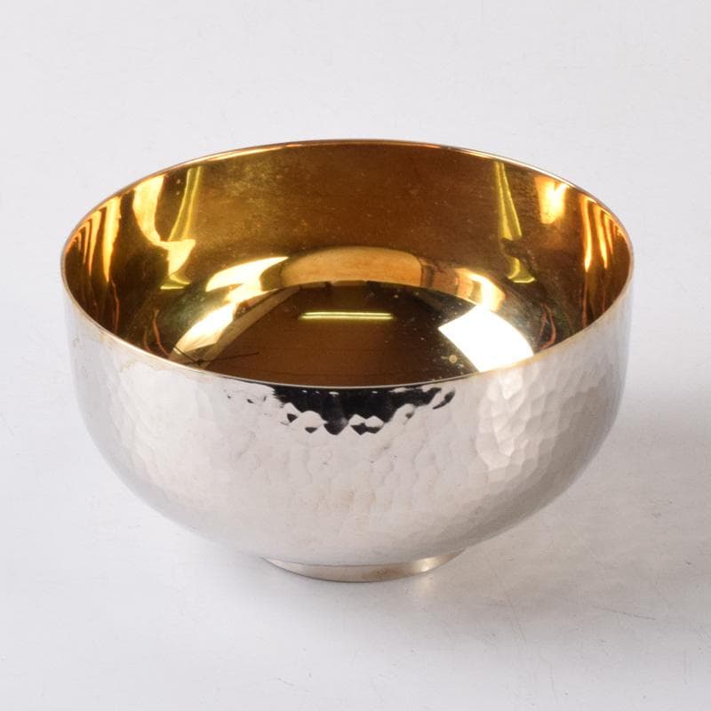 縁起物　銀製　鎚目　碗　124g　N　7483