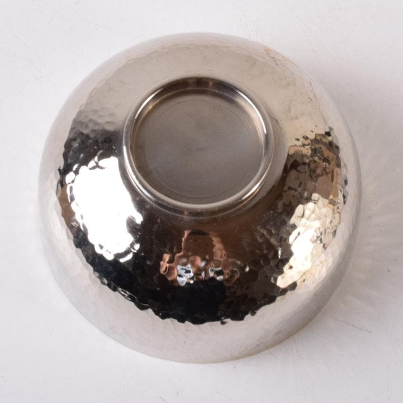 縁起物　銀製　鎚目　碗　124g　N　7483