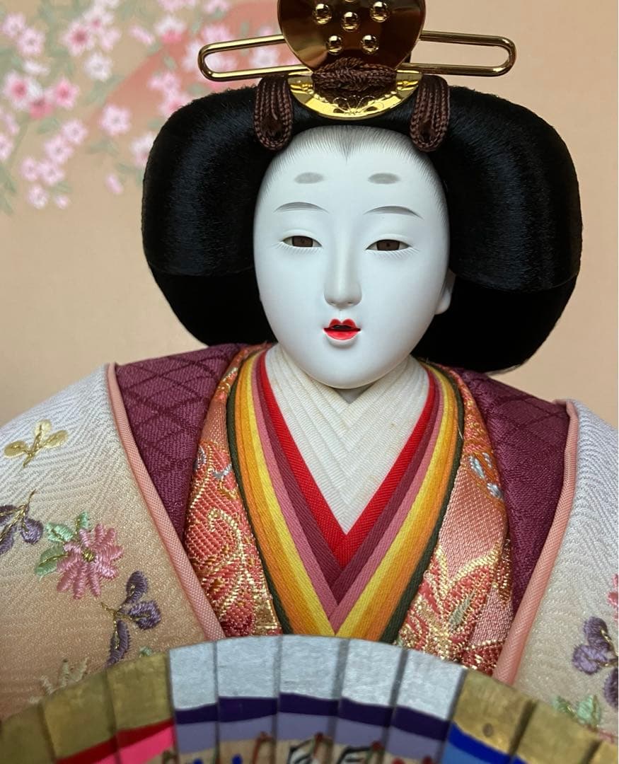 御京雛①平安春峰作　雛人形　三段飾り　お雛様　京都西陣織り　ひな人形3段　桜刺繍