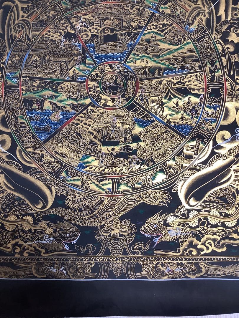 SALE《 チベット密教　新品 》 手描き　タンカ　曼荼羅　六道輪廻　41