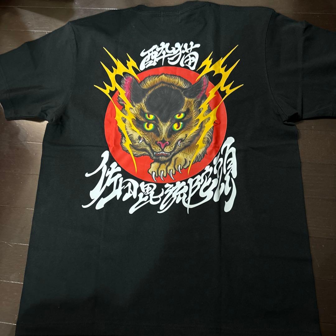 未使用XL 佐田ビルダーズ酔猫 黒Tシャツ