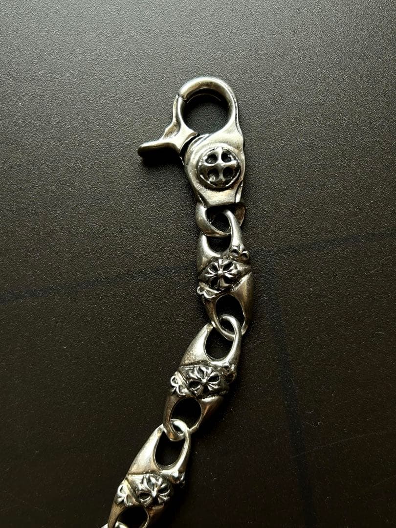 フローラルクロス クリップ式 ヴィンテージ シルバーブレスレット／極太／925