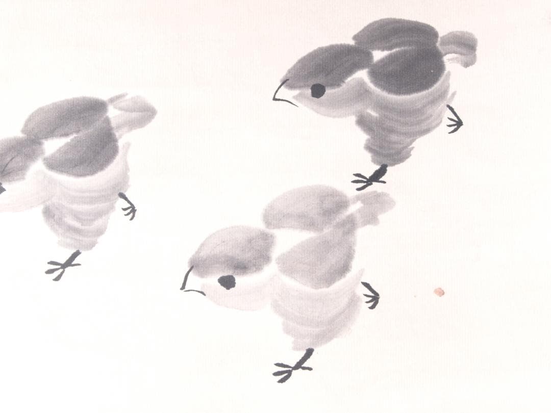 近所蔵整理品画家斉白石作肉筆掛け軸　古美術品激安骨董品 AK983A10-3