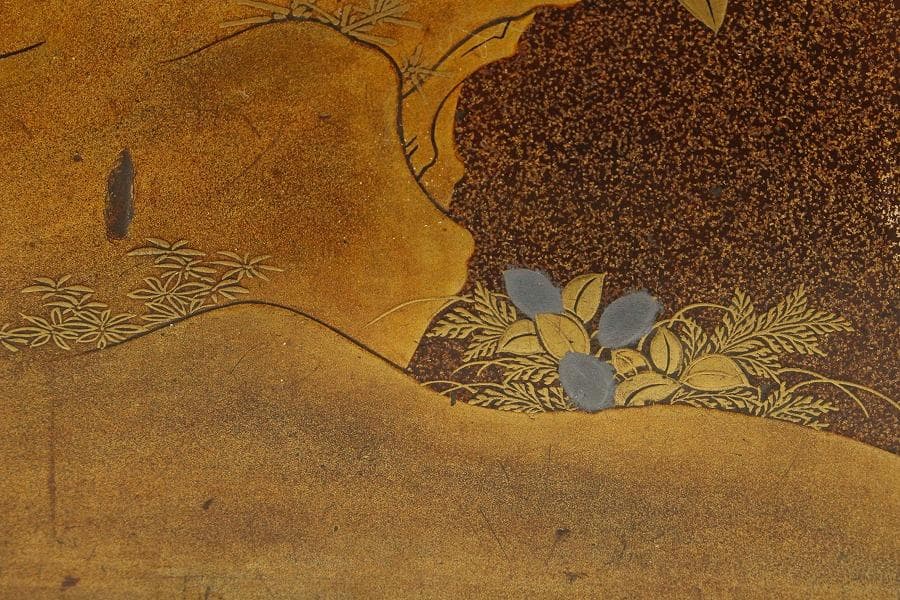 名品 岩庭草花蒔絵 時代 文箱 内 刺繍貼 美品(K-YC576) - メルカリ