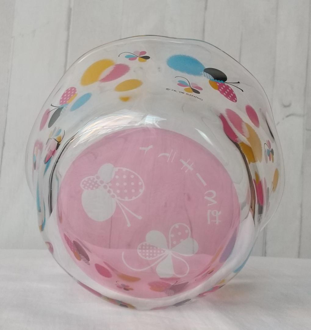 キティ　デザートグラス　ガラスボウル　皿　食器　蝶　クローバー　箸スプーン付き