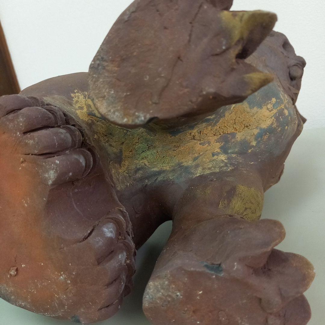 茶色の素焼きシーサー