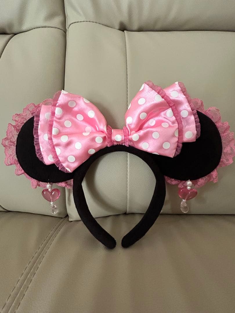 ま*れ様 ディズニーミニーイヤリング水玉ドットレースカチューシャ
