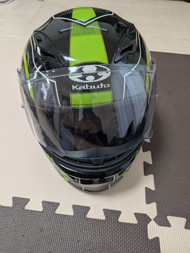 Kabuto フルフェイスヘルメット ブラック/グリーン　KAMUI