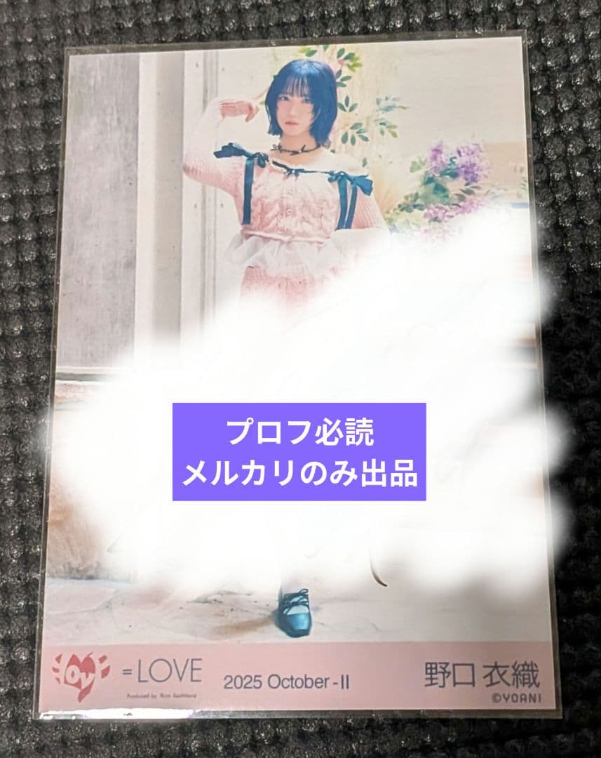 イコラブ　野口衣織　生写真　直筆　サイン　ラブソング　ピンクニット　MV LOVE イコラブ 野口衣織 直筆 ラブソングに襲われる 野口衣織 生写真