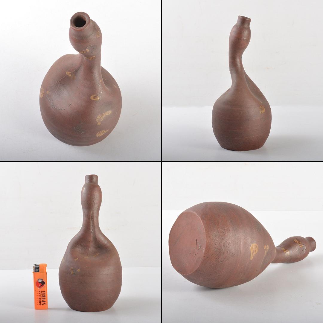 備前焼　古備前　江戸時代末期　鴨徳利　桂又三郎極め箱　V　R5572