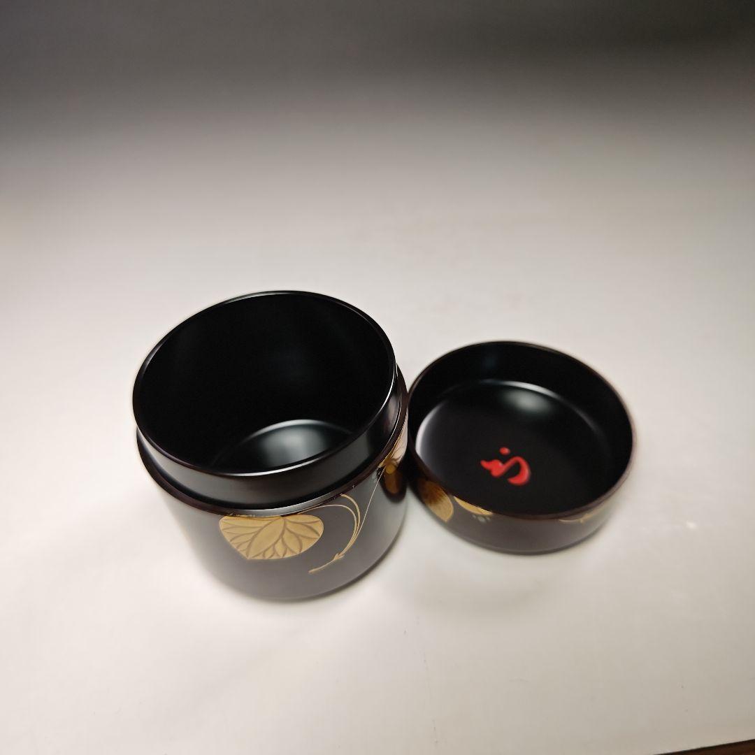 イ468 棗『漆専堂 岡本漆園』『葵蒔絵留塗雪吹』『久田宗也（尋牛斎