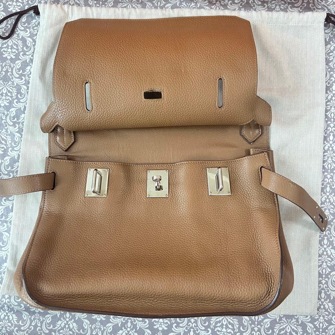 【スカーフ・カデナ付】HERMES ショルダーバッグ　ジプシエール　ブラウン