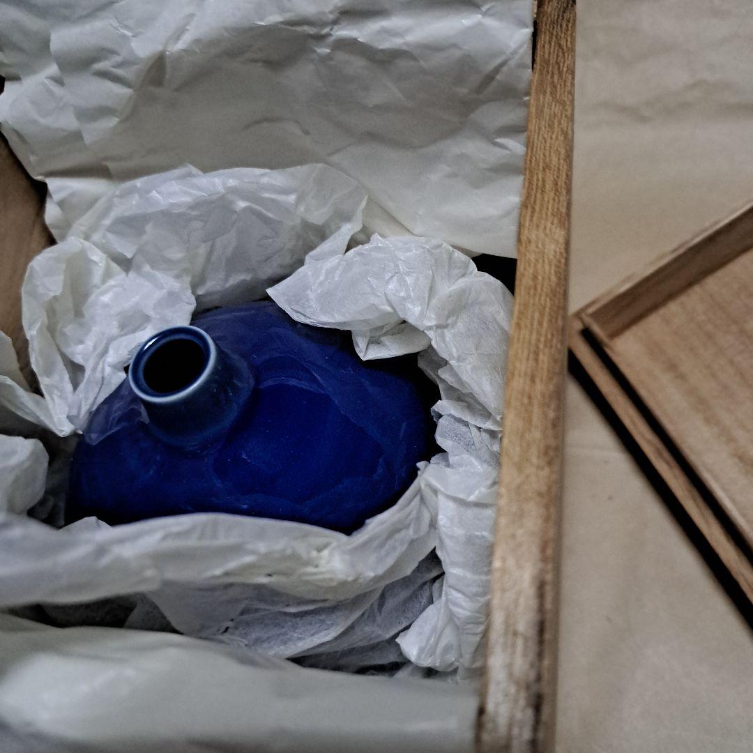 瑠璃釉花入　切込焼　早坂正治