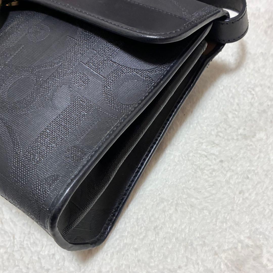 美品　クリスチャンディオール　トロッター　ショルダーバッグ　ブラック　レザー