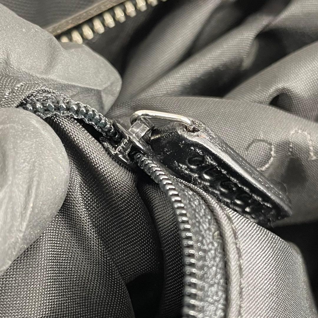 美品 GUCCI グッチ ナイロン レザー G金具 ワンショルダーバッグ 黒