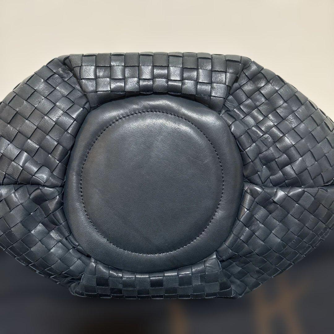 B.stuff ネイビー　メッシュ　編み込み　ハンドバッグ