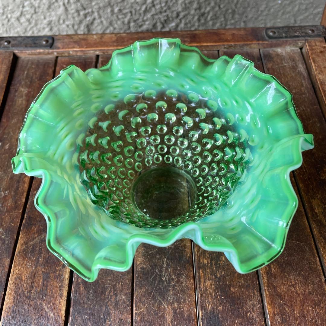 50s オールドフェントンFenton グリーンオパールセントガラス