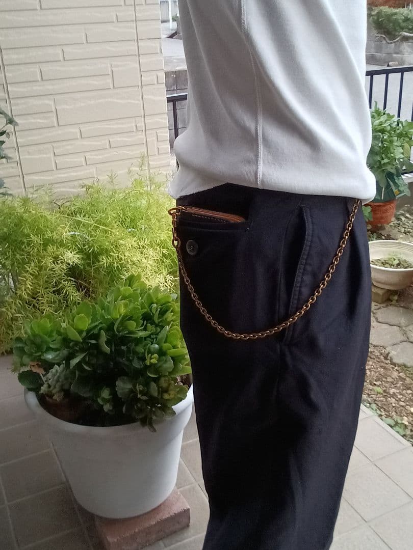 Hoween クロムエクセルレザー 茶芯トラッカーウォレット ウォレットチェーン