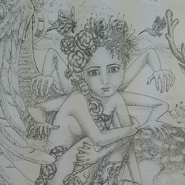 ボールペン画☆白黒