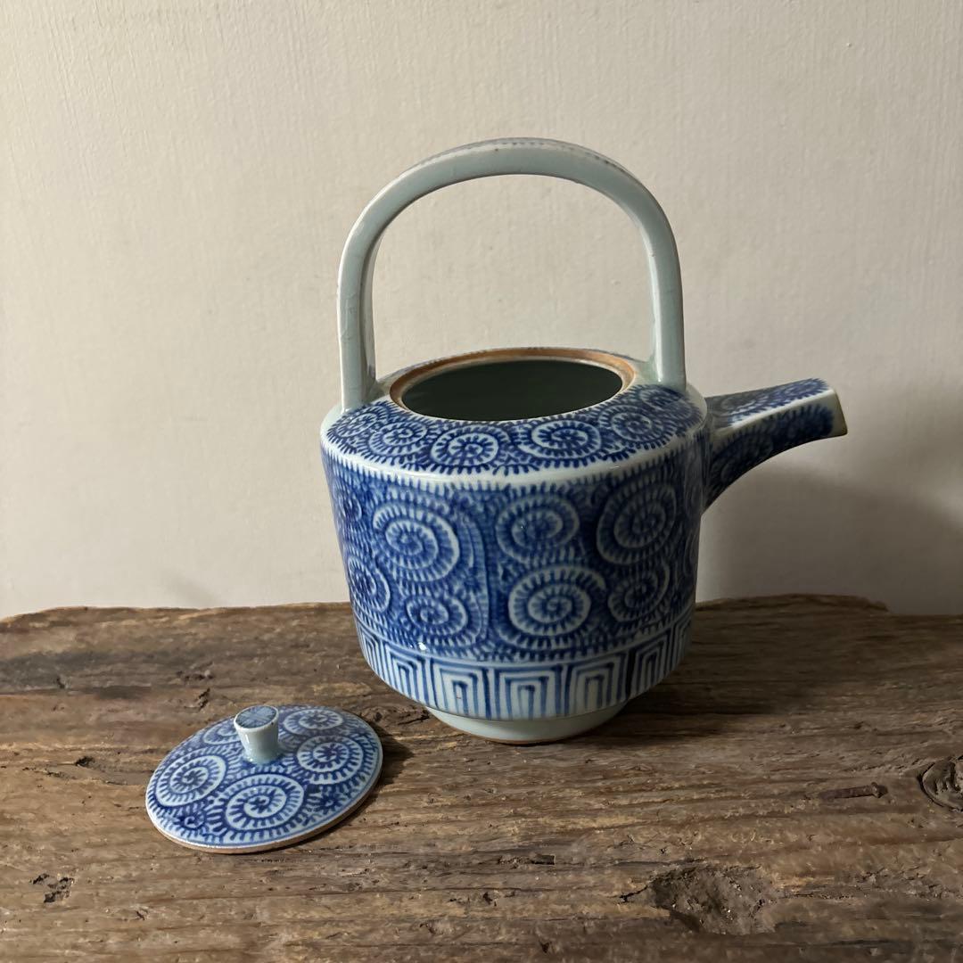 古伊万里タコ唐草染付銚子　酒器　伊万里　波佐見　砥部焼　瀬戸　古民芸　白磁　李朝