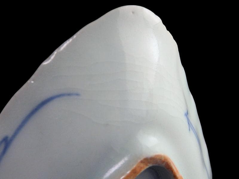 古伊万里 こんにゃく印判 紅葉の図 菱形変形小皿 江戸中期 A346AS-CWr