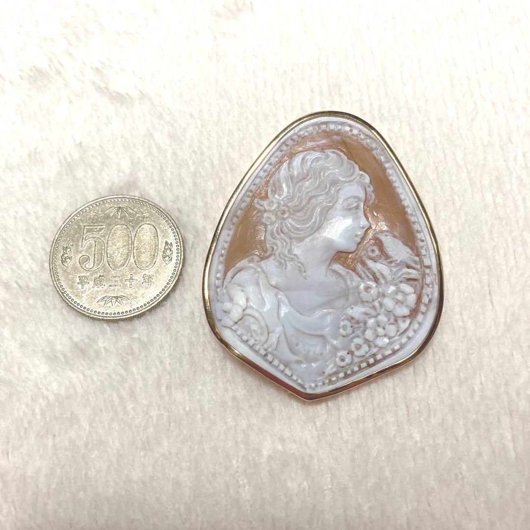 カメオブローチ k18刻印