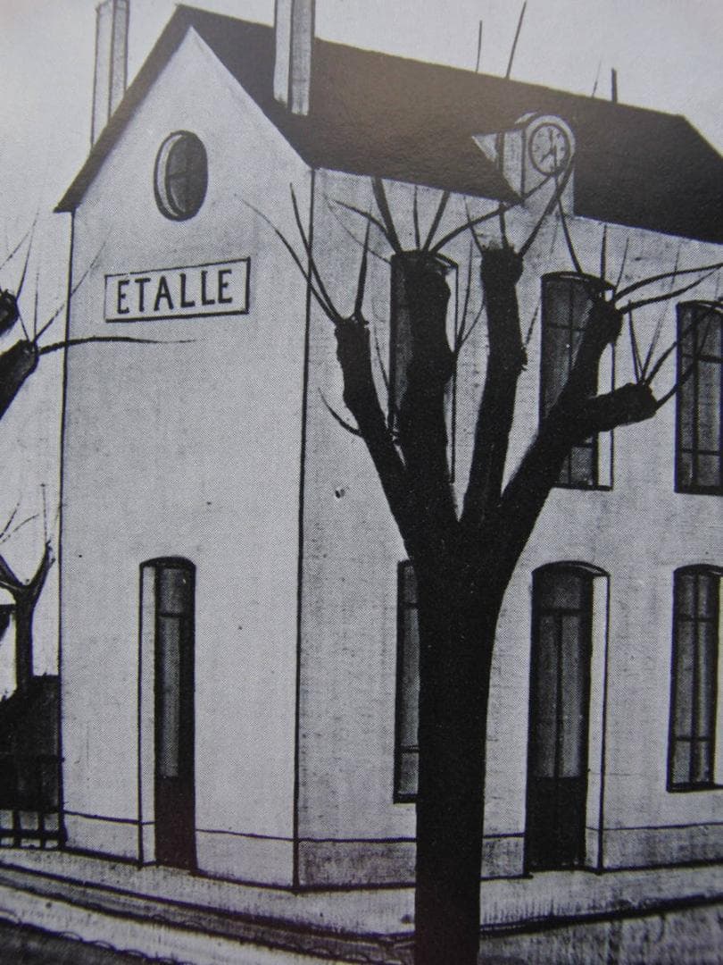 ベルナール・ビュッフェ、「Gare d'Etalle」、希少画集の額装画