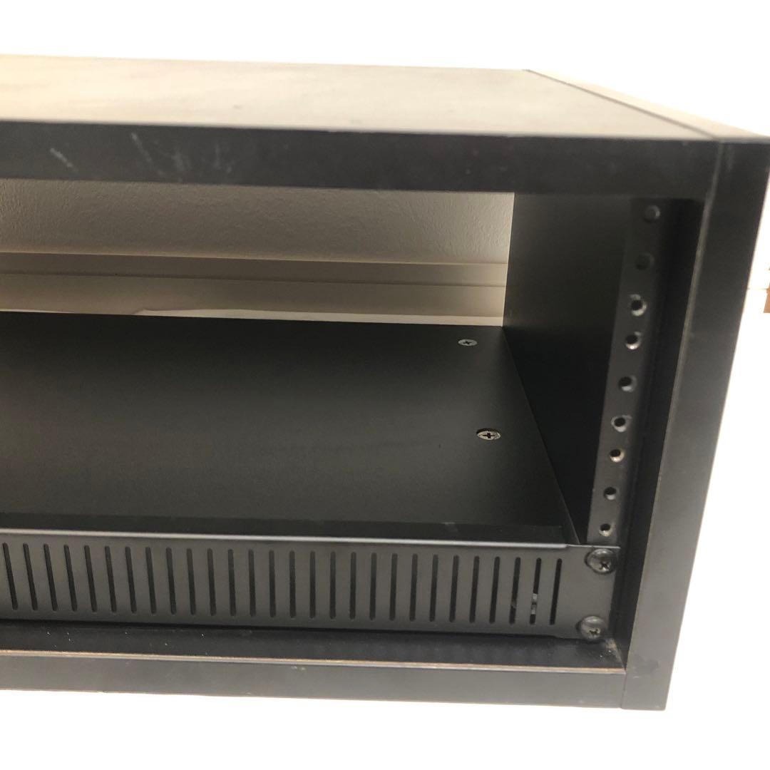 送料込★良品★スタジオラック 4U 前面プレート ラックケース 木製 ブラック