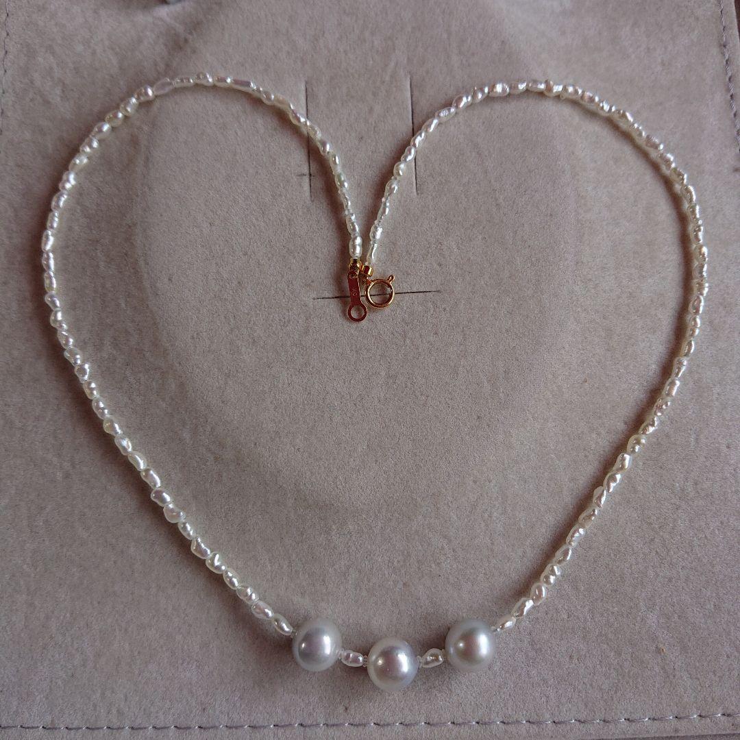 K18あこや真珠とアコヤ最強照り艶ケシパールのネックレス118