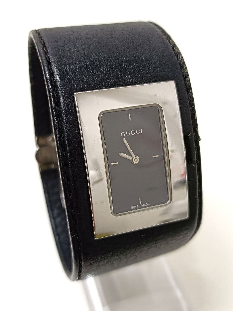 未稼働品】GUCCI グッチ レザー バングルウォッチ 7800L 腕時計