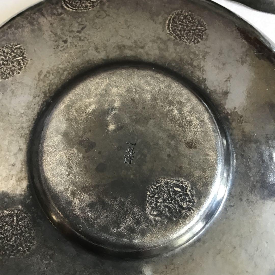 茶道具 純銀茶托大10枚 一鳳斎造と錫製(推定)茶托小