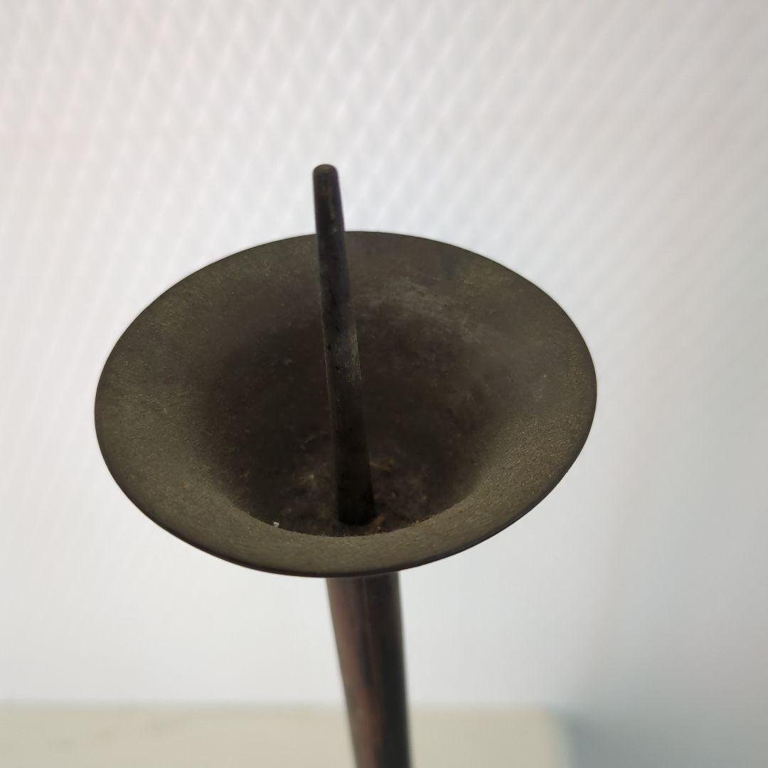 骨董 燭台 金属製 キャンドルスタンド オブジェ ろうそく立 シンプル