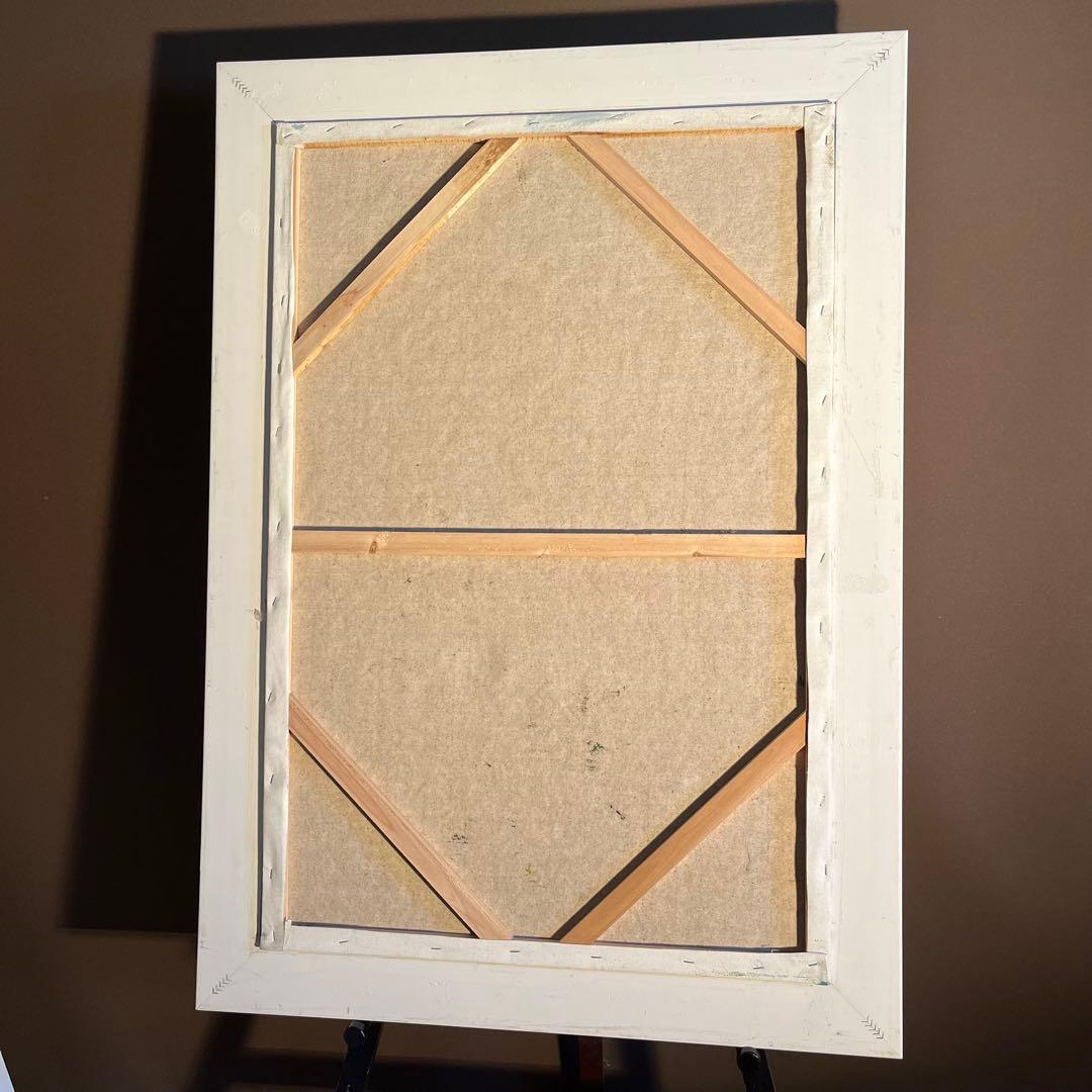 ★秀作★ 手書き油絵 クロード・モネ 柳の下に座る女（大）額付き 絵画