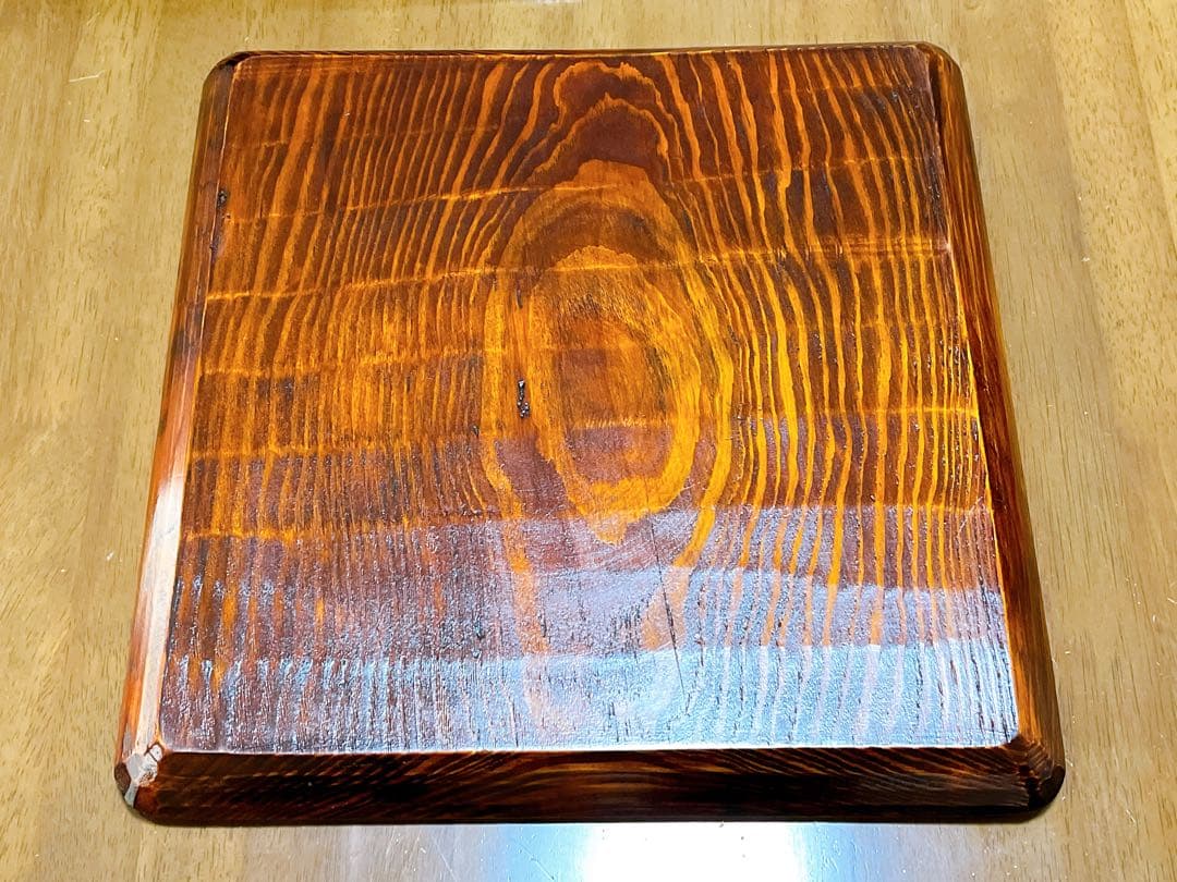 時代物 お膳 讃岐彫り 正方形 お盆 アンティーク 漆器 トレー 木彫り５枚