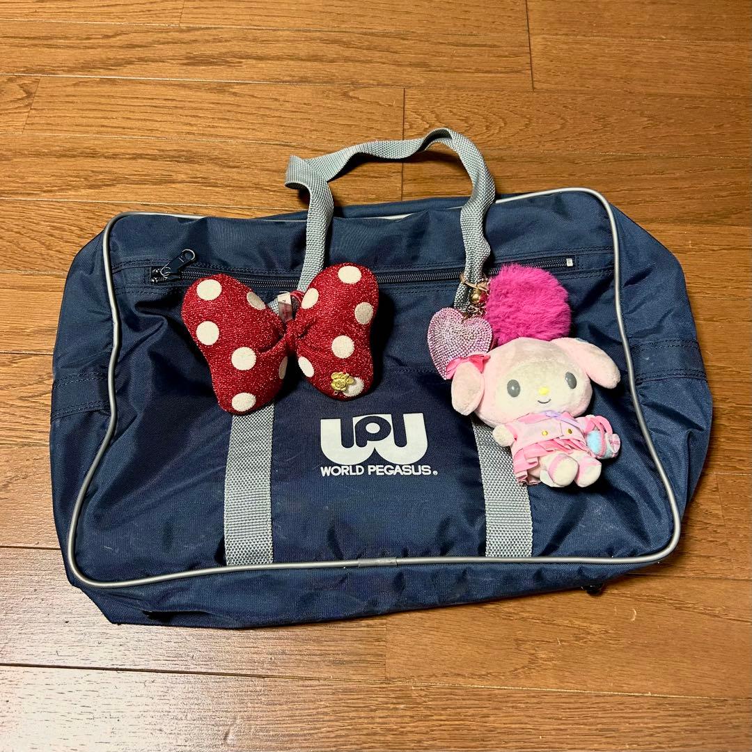 旧WORLD PEGASUS スクバ ネイビー ワールドペガサス ワッペ 紺