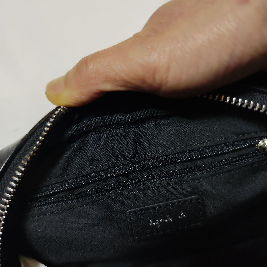 アニエスベー　ポシェット　ブラックレザー