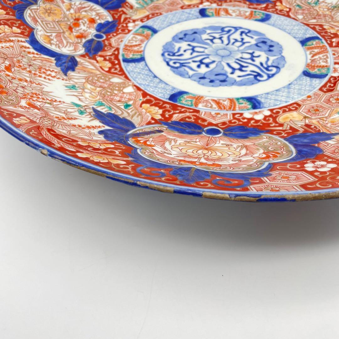 古伊万里　色絵大皿　江戸時代　有田焼　46.5cm  アンティーク