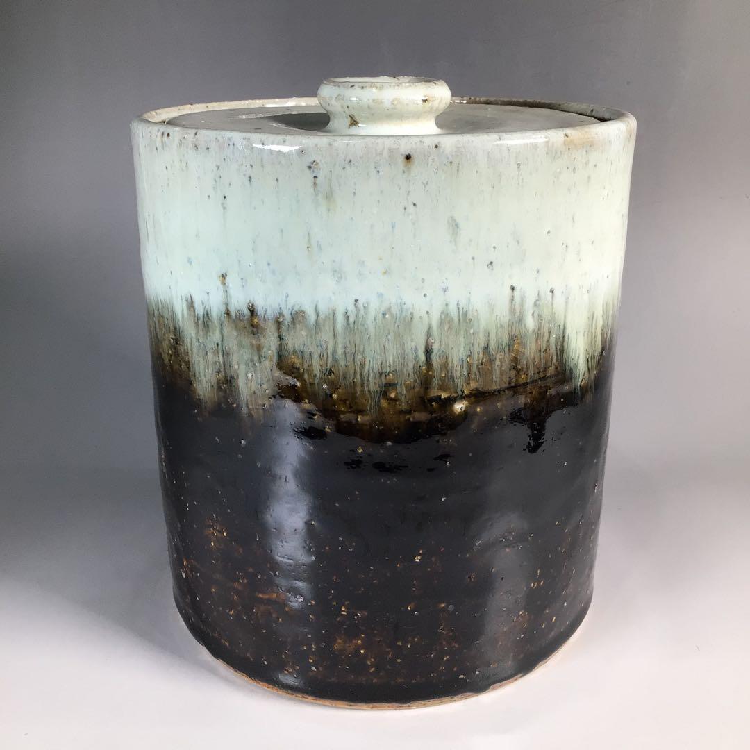 Ｎ２７５　水指　『三田　奥村俊彦造』『朝鮮唐津』『一重口水指』　共箱　茶道具