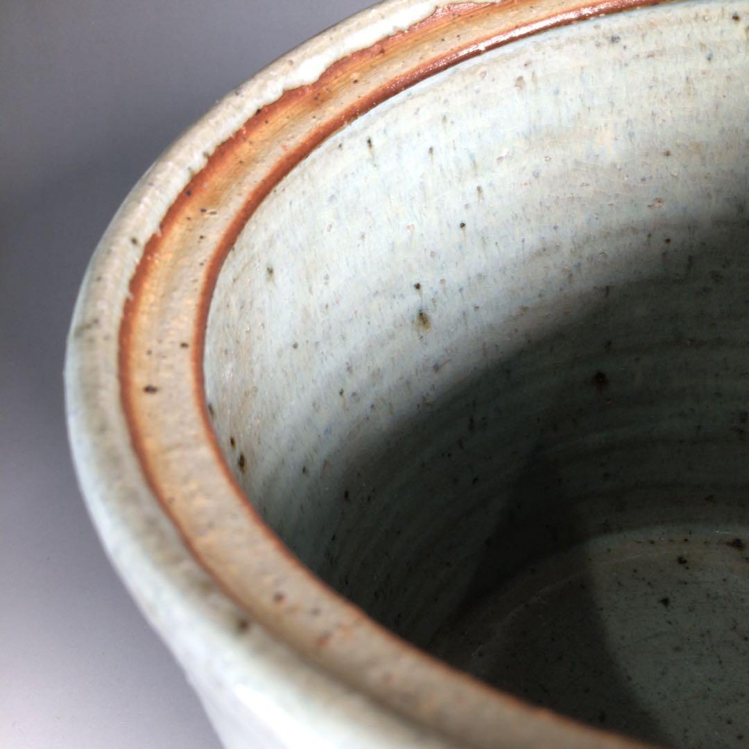 Ｎ２７５　水指　『三田　奥村俊彦造』『朝鮮唐津』『一重口水指』　共箱　茶道具