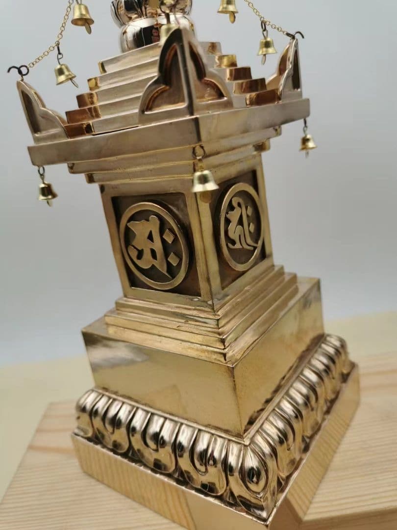 修縁堂】バジュラ希少 チベット密教 密教法具 宝篋印塔29cm