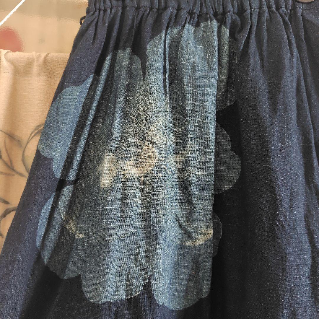 着用2回の美品 パラスパレスのインディゴのギャザースカート サイズ0