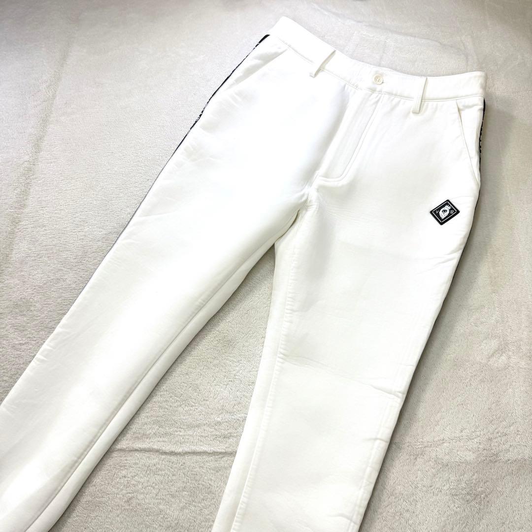 V12 ダンボールニット ストレッチ サイドロゴ スウェットリブ ゴルフパンツM