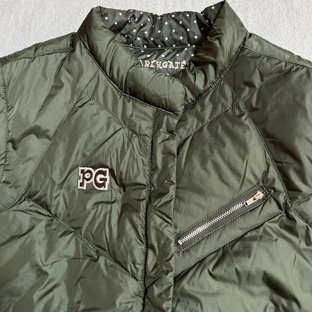 極美　パーリーゲイツ　リバーシブル　ダウン　ジャケット　ベスト　水玉　ドット　L