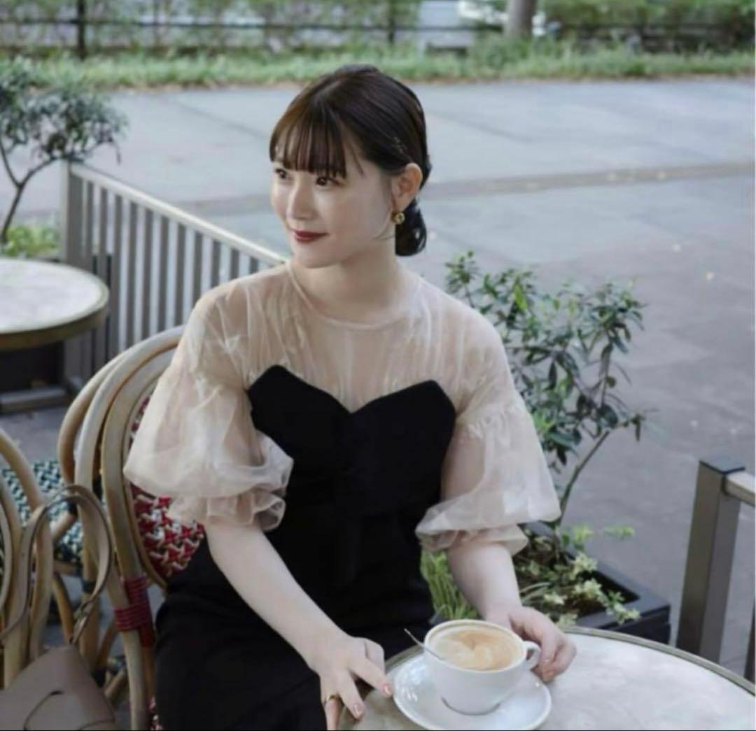 acka sheer puff dress サイズ2 - メルカリ